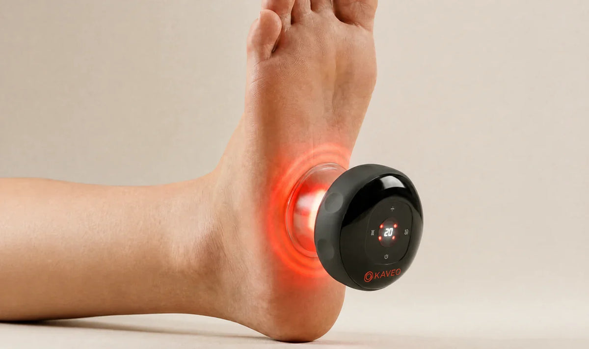 Soothes throbbing soles with 3 therapies at once